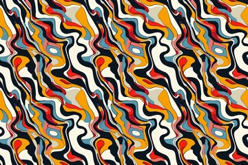 Fototapeta premium Contemporary animal print merging with abstract wavy lines for a dynamic visual experience