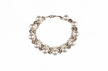 pearl necklace isolated on white background