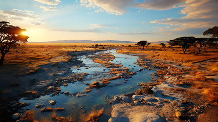 Etosha National Park - Landscape Wallpaper, Nature Background, Aerial Photography, Drone Views