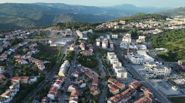 Aerial view of Nuoro, Province of Nuoro, Italy
