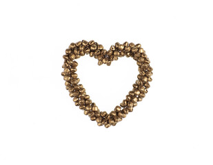 bronze heart isolated on white background