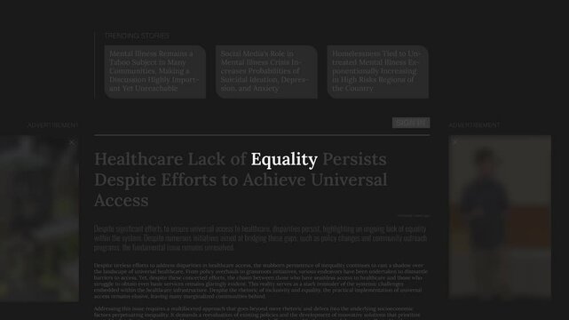 'Equality' mention on headlines of fake online news publications (NOT AI generated)