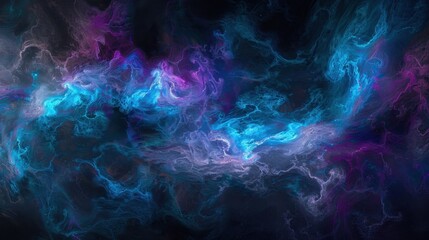 Fototapeta premium Electrical energy swirls through a cosmic whirlpool of nebulae, creating an intricate dance of color and life in the void of space.