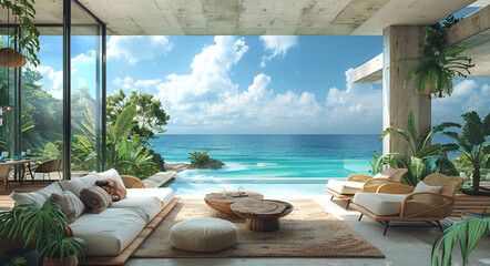 Obraz premium Luxury Beach Living on Sea View