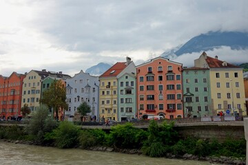 Clouds drift over Innsbruck, a city nestled in the Austrian Alps