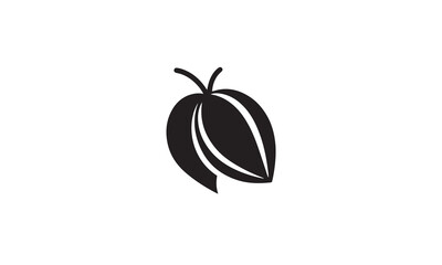 delicious mango fruit logo black simple flat icon on white background
