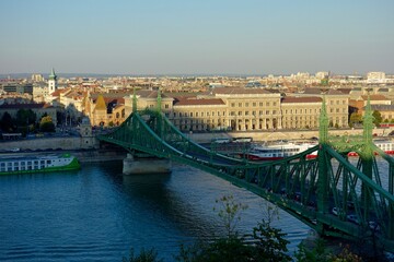 Fototapeta premium Budapest, Hungary's capital city, sits on the Danube River in Eastern Europe