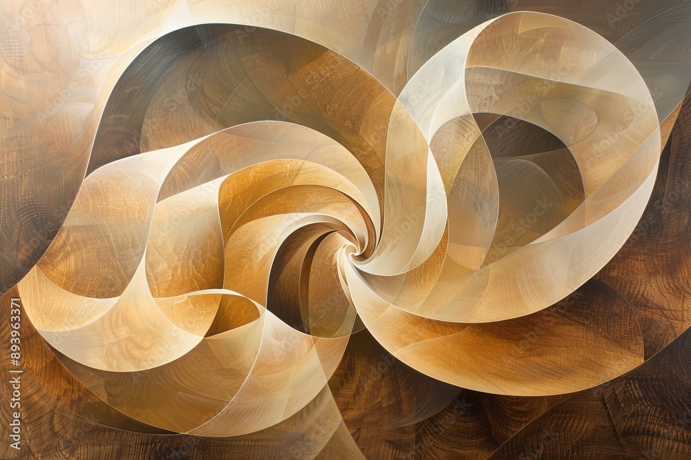 Aufkleber This image displays soft, swirling shapes interweaving in an abstract formation, creating a sense of calm and fluidity with its gentle curves and warm tones.