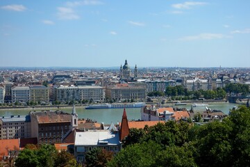 Fototapeta premium Budapest, Hungary's capital city, sits on the Danube River in Eastern Europe