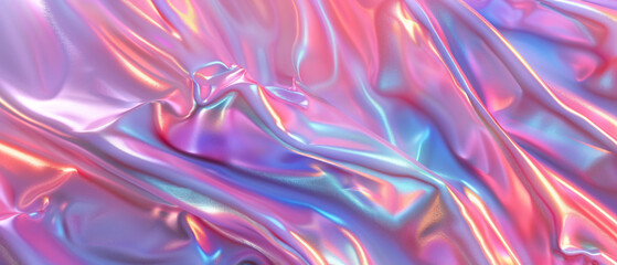 Obraz premium Shimmering Iridescent Fabric Creases and Folds