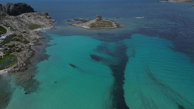Aerial View of Spaggia La Pelosa Near Stintino, Sardegna