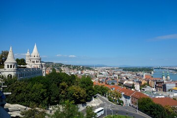 Fototapeta premium Budapest, Hungary's capital city, sits on the Danube River in Eastern Europe