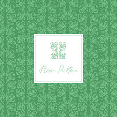 Decorative handmade ornament with plant. Flora design. Seamless botanical pattern. Forest nature