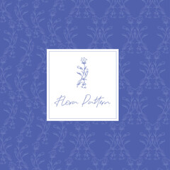 Beautiful ultramarine floral ornament. Spring flowering. Wildflowers pattern. Elm from cornflowers for wallpaper. Summer mood