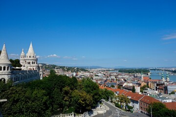 Naklejka premium Budapest, Hungary's capital city, sits on the Danube River in Eastern Europe