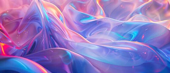 Abstract 3D rendering of a colorful fluid shape