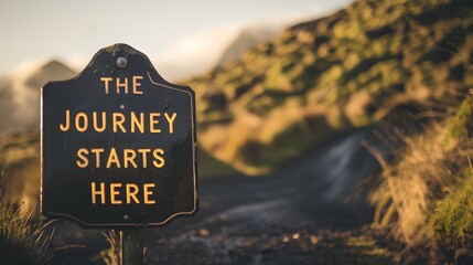 The Journey Starts Here: Scenic Pathway with Inspirational Sign