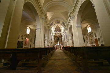 Fototapeta premium A small town in the mountains, sky, clouds, rain, panorama, architecture, Vinadio, Cuneo, Piedmont, Italy