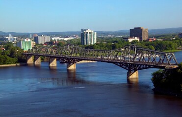 Bridge Over River And City Landscape