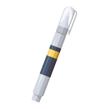 Hand drawn correction pen template. Stationery item for study or business. Cartoon vector stylisation. Masking liquid illustration