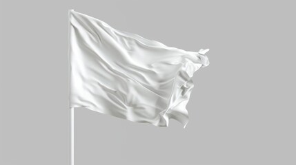 White flag on a pole, symbolizing peace or surrender in various contexts.