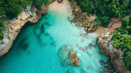blue sea and the beach