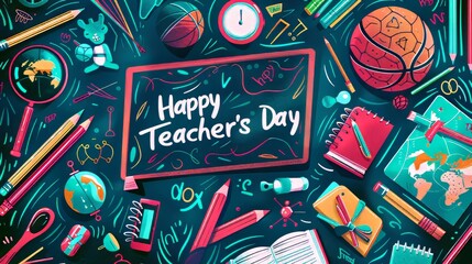Obraz premium Happy teachers' day illustration