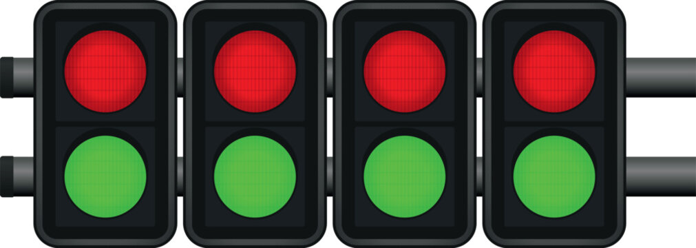 Racing-Starter-Lights, Start-Ampel Rennstrecke, Vektoren-Set