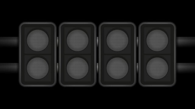 Animation Racing-Starter-Lights, Start-Ampel Rennstrecke, Optical Flares, Glow