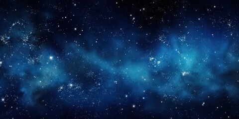 Naklejka premium Nighttime space scene with stars and nebulas