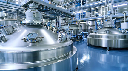 Industrial Facility, Scientists and Technicians Collaborating on Pharmaceutical and Medical Research, Laboratory Environment, Scientific Teamwork, Medical Innovation, Drug Development, Research