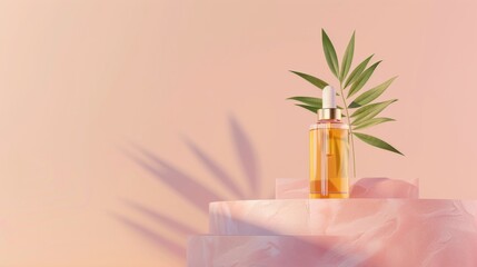 Aroma oils placed on a desert landscape, suggesting a spa-themed vacation or wellness journey in an exotic setting