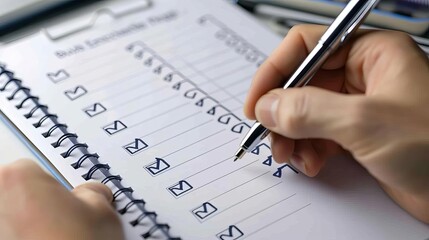 Business Risk management Risk Checklist A checklist of potential risks and hazards being reviewed and checked off