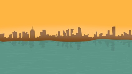 Naklejka premium A Cityscape