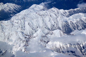 Jagged Edges of Snowy Mountain Tops