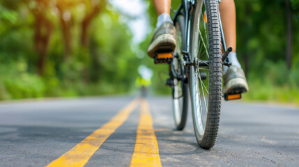 Naklejka premium People biking to work, alternative transportation, high oil prices