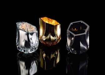 diamond glass on black background