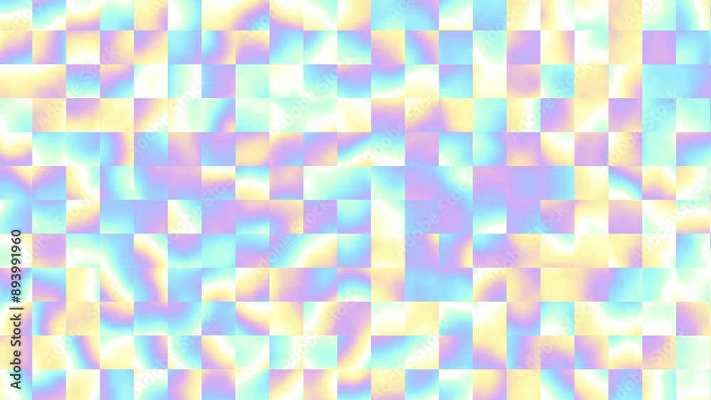 Poster Computer generated abstract video animation of seamless loop mosaic random moving