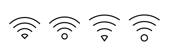 WIFI Icon vector isolated on white background. signal vector icon. Wireless and wifi icon or sign for remote internet access