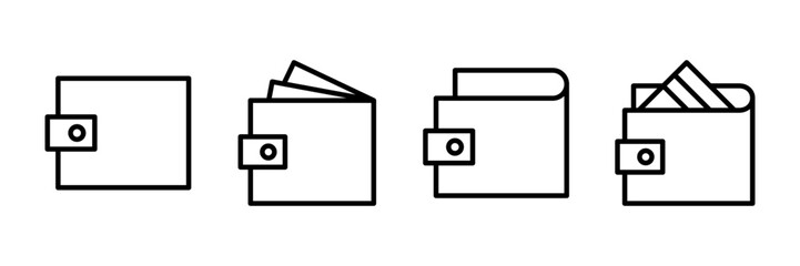 Wallet Icon vector isolated on white background. money wallet icon