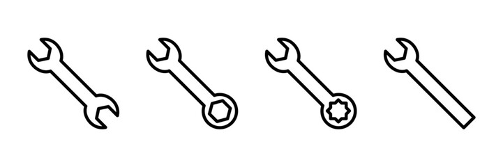 wrench icon vector isolated on white background. Wrench vector icon. Spanner symbol