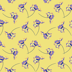 Abstract watercolor floral seamless pattern in artistic style