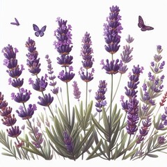 lavender flat watercolor illustration on white background
