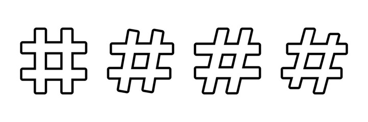 Fototapeta premium Hashtag icon vector isolated on white background. hashtag vector icon
