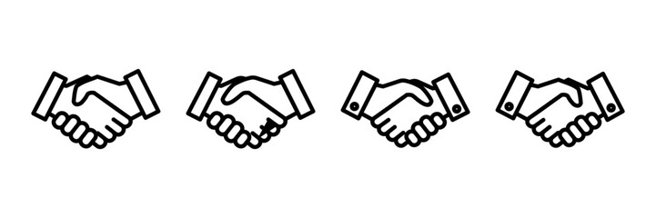 Business handshake icon vector isolated on white background. Handshake icon vector. contract agreement. Trust icon vector. Deal. Done. partnership icon