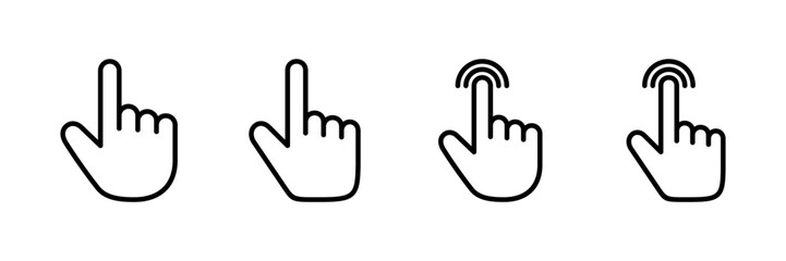 Obraz premium Hand click icon vector isolated on white background. pointer icon vector. hand cursor icon vector