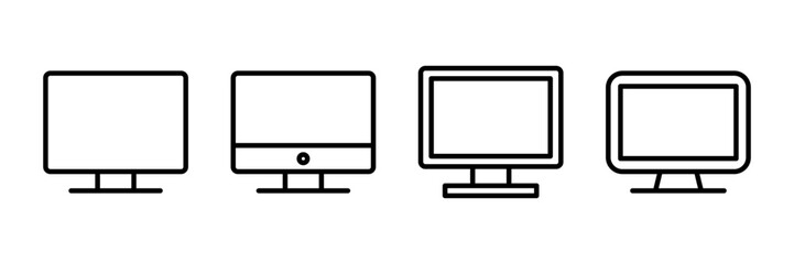 Computer icon vector isolated on white background. PC Icon vector. Computer monitor icon. Flat PC symbol