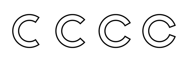 Copyright icon vector isolated on white background. copyright symbols