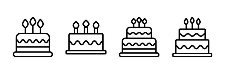 Cake icon vector isolated on white background. Cake vector. Birthday cake icon