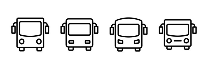 Bus Icon vector isolated on white background. Black bus vector icon